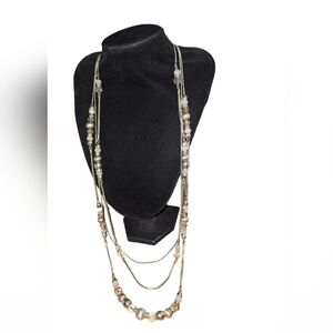 White House Black Market Layered Metallic Necklace